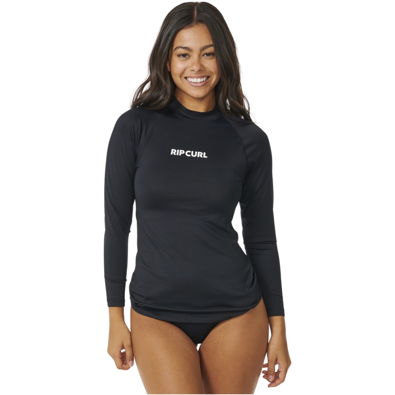 2026 Rip Curl Womens Classic Surf Long Sleeve UPF Rash Vest 17MWRV - Black